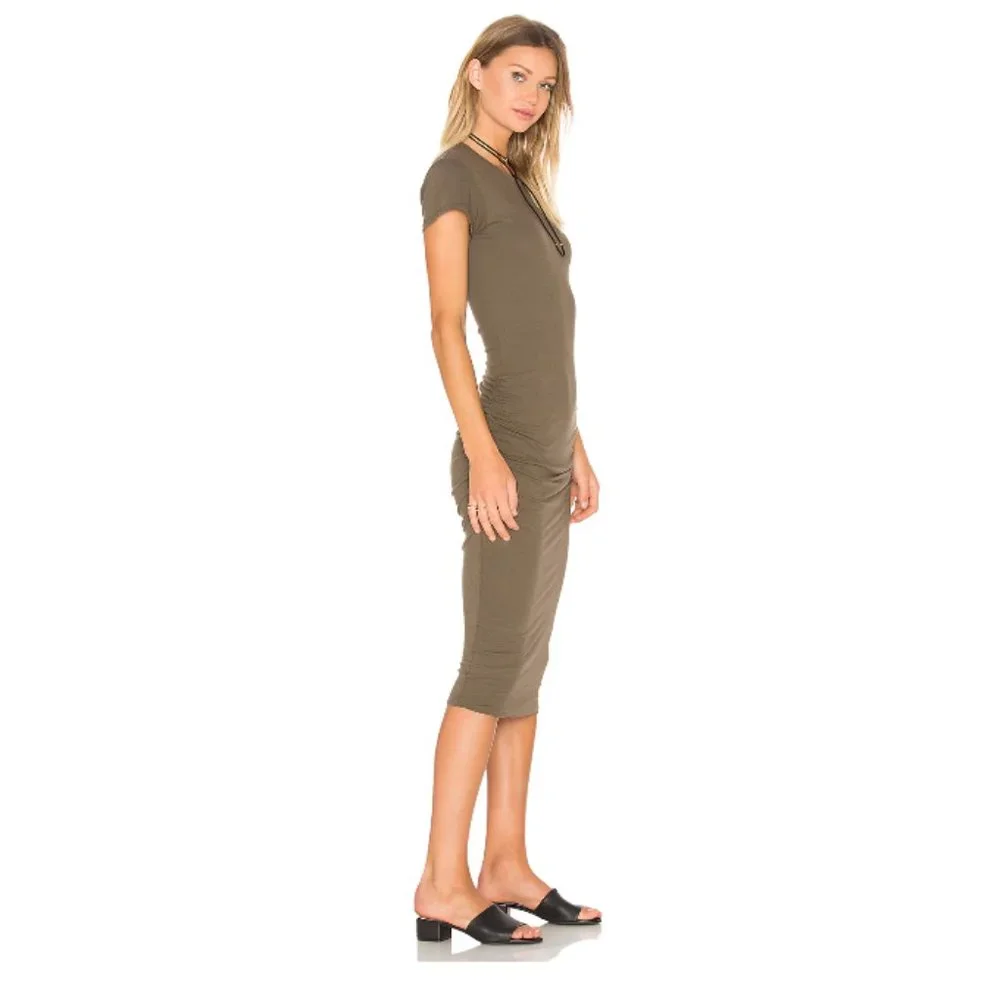 James Perse Classic Skinny Dress - Army Green - Size 2 (S/M) - Picture 4 of 15
